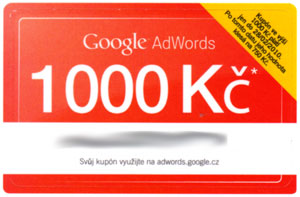 Kupón Google AdWords: 1000 Kč