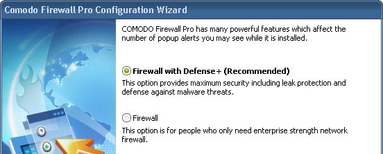 Instalace Comodo Firewall Pro