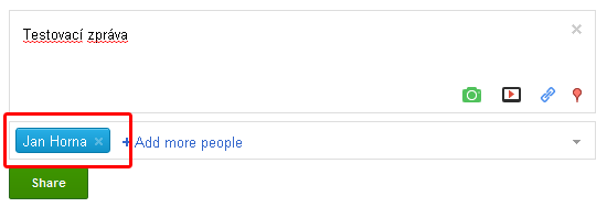 Google+ soukrommá zpráva